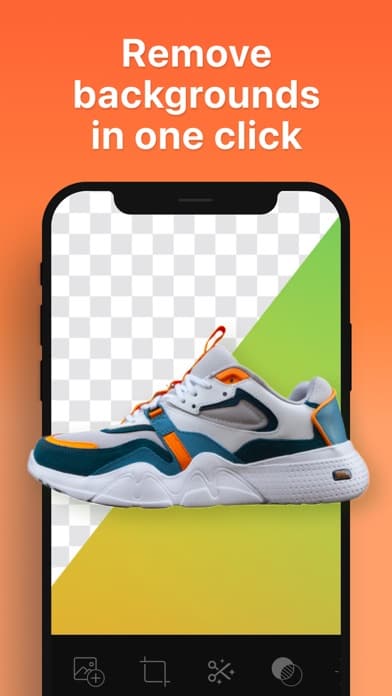 Boon cutout feature removing a shoe background in one click